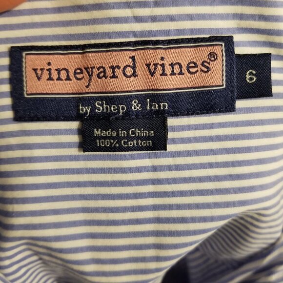 NEW Vineyard Vines Striped Button Up Nautical Top - Picture 6 of 6